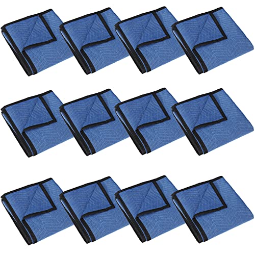 JungleA 養生クッションマット 引越し 養生マット 12枚セット 大判 202cmx182cm 引っ越し 養生布団 梱包資材 緩衝材 荷物の運搬 家具パッド 床保護 車トランク養生 キズ防止 軽量 移動便利